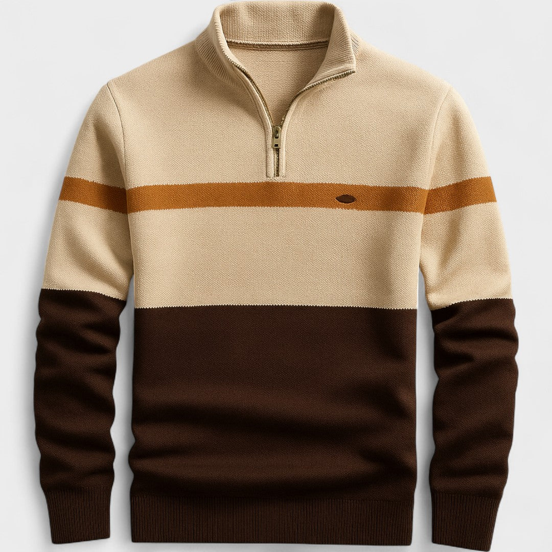 Jersey hombre con cremallera media tejido ligero – estilo moderno versátil