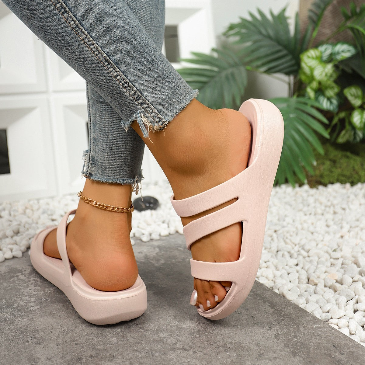 Sandalias mujer plataforma EVA tiras cruzadas cómodas verano casual