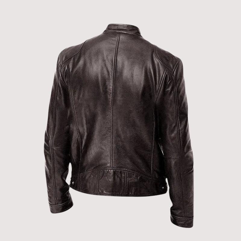 Chaqueta Hombre de Cuero Clásica – Estilo Biker Elegante y Moderno