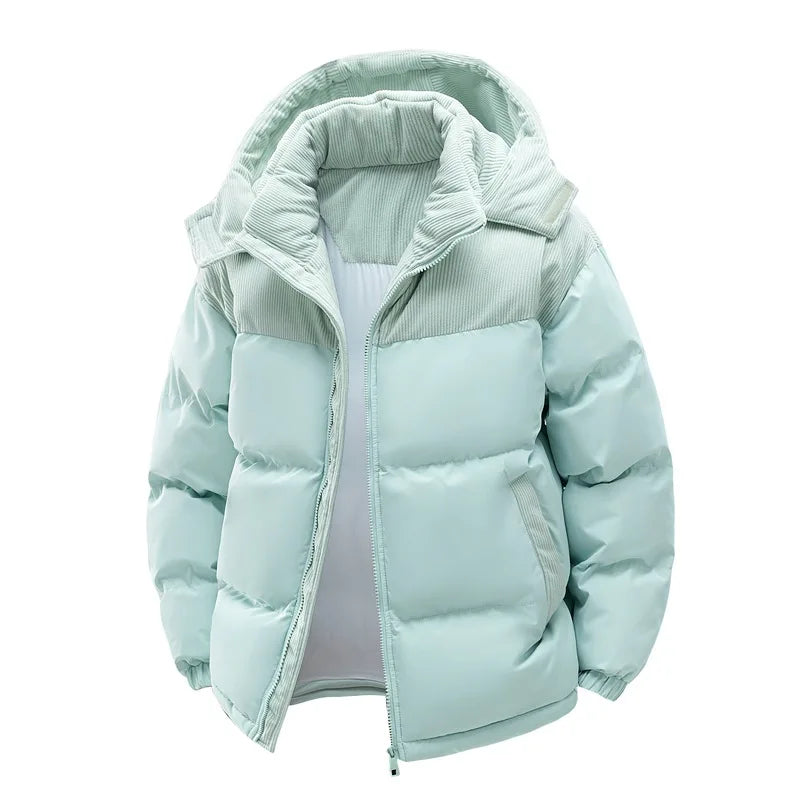 Chaqueta acolchada para hombre con capucha y cremallera