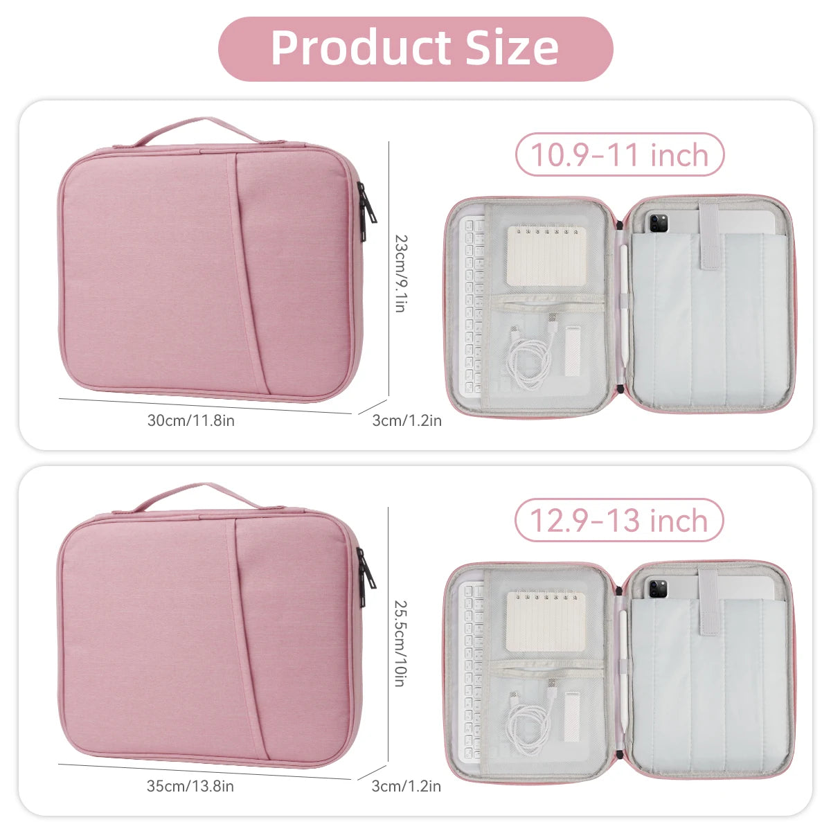 Funda tablet 11 a 13 pulgadas nylon acolchada con asa