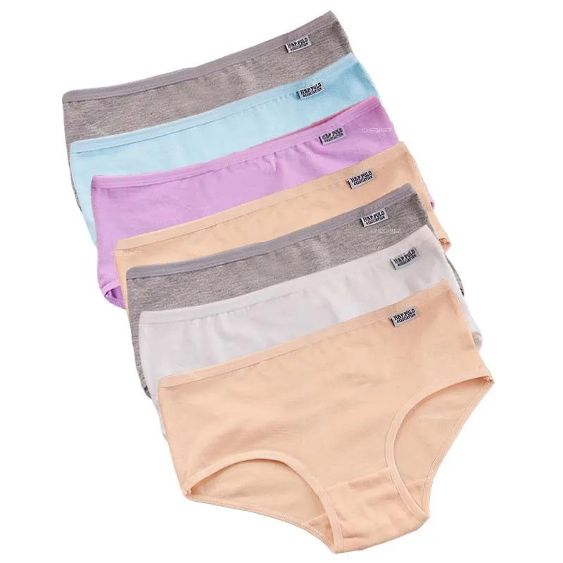 Pack 7 bragas mujer algodón elástico de talle medio