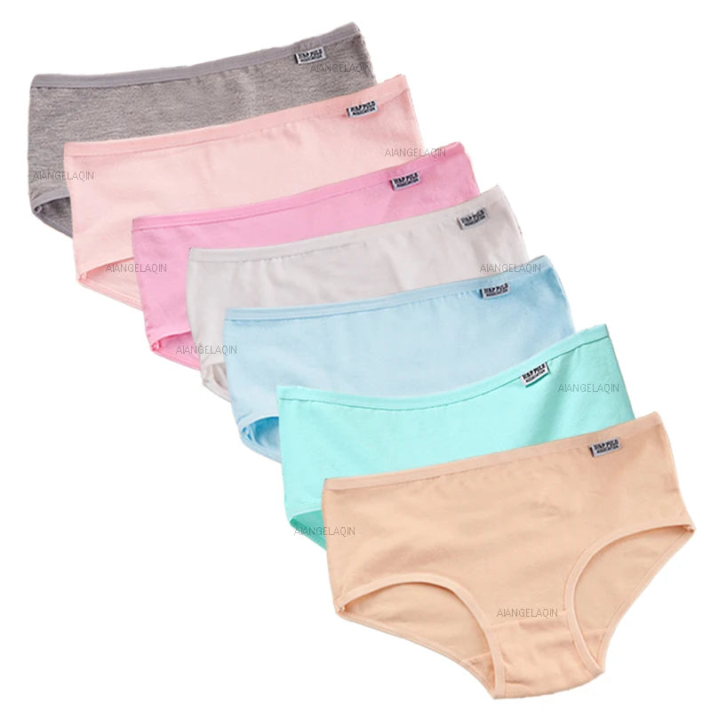 Pack 7 bragas mujer algodón elástico de talle medio