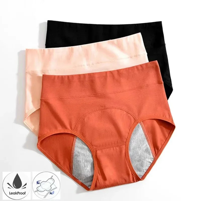 Braga menstrual mujer algodón de cintura alta anti-fugas
