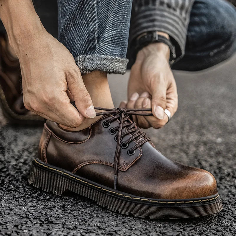 Botas Oxford hombre cuero elegante con cordones – botines clásicos cómodos