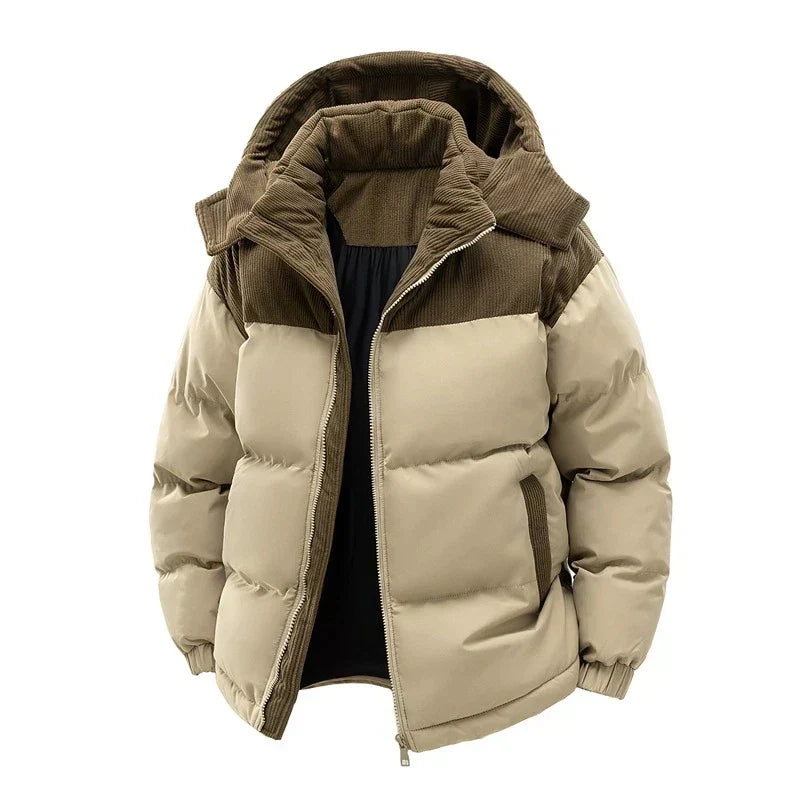 Chaqueta acolchada para hombre con capucha y cremallera