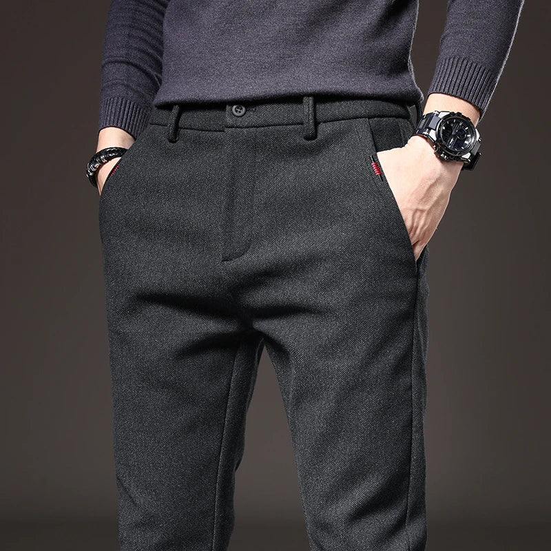 Pantalón vestir hombre slim fit elástico – estilo elegante cómodo para oficina