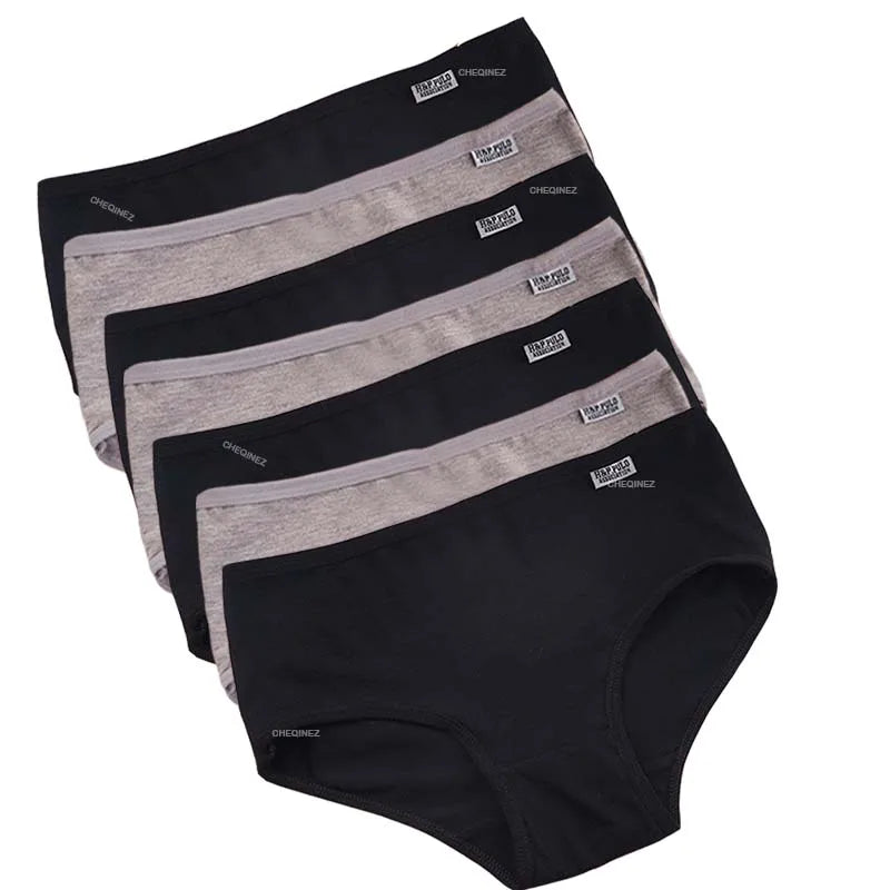 Pack 7 bragas mujer algodón elástico de talle medio