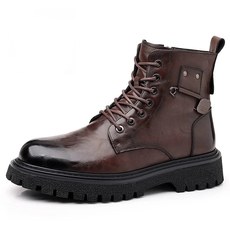 Botines hombre negocio con cordones acabado elegante – botas cómodas oficina