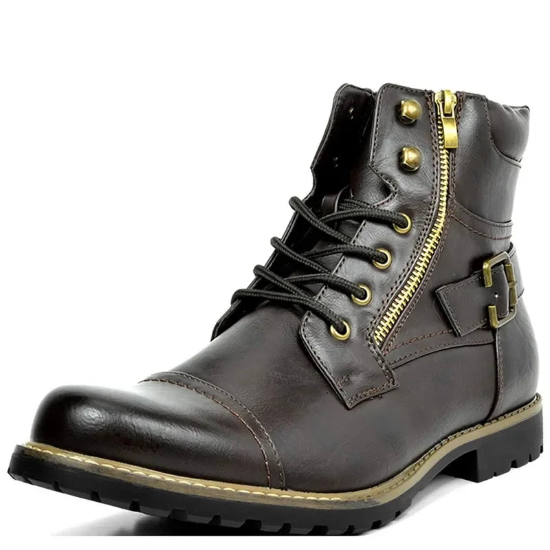Botas hombre con cordones cuero resistente – botines cómodos estilo urbano