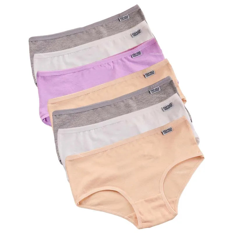 Pack 7 bragas mujer algodón elástico de talle medio
