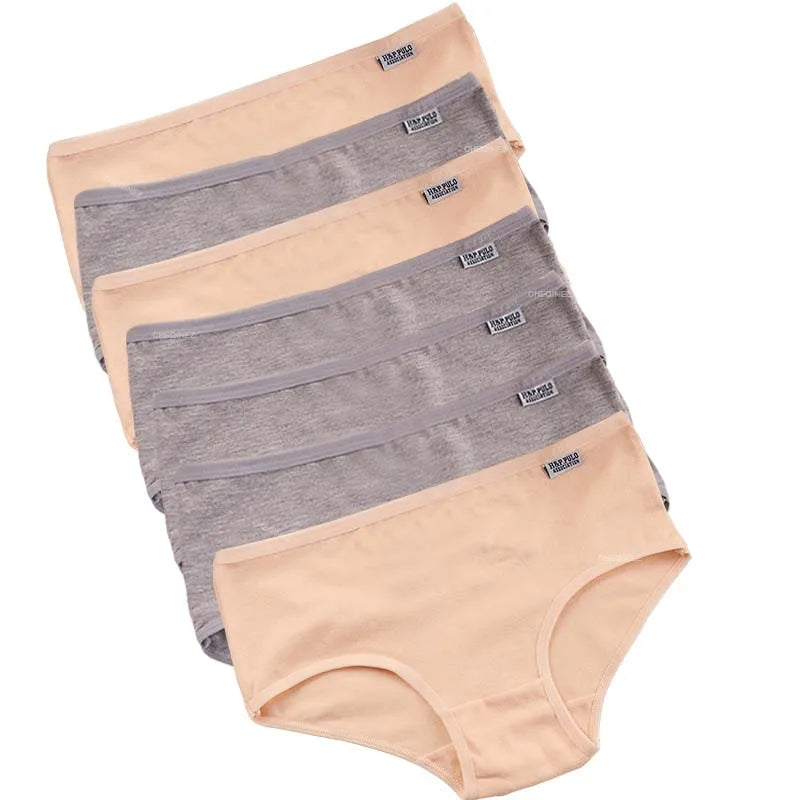 Pack 7 bragas mujer algodón elástico de talle medio