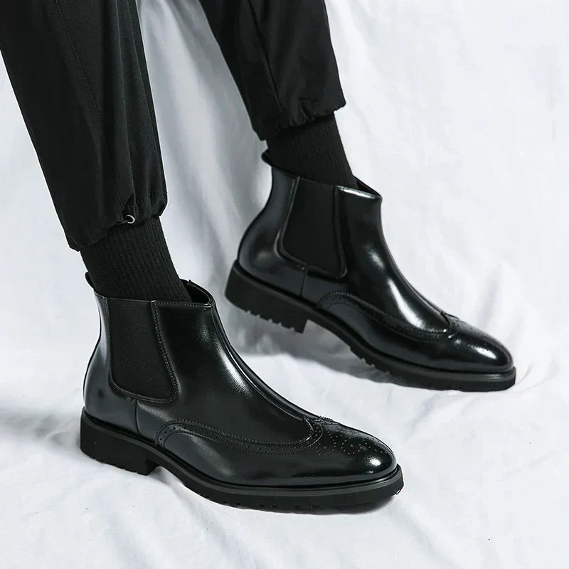 Botas Chelsea hombre sin cordones acabado refinado – botines elegantes diarios
