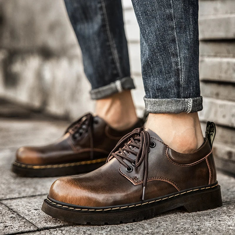 Botas Oxford hombre cuero elegante con cordones – botines clásicos cómodos