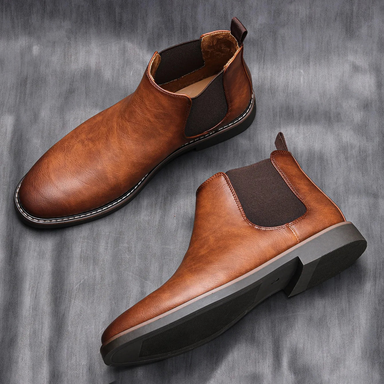 Botas Chelsea hombre elegantes sin cordones – botines cuero clásico versátil