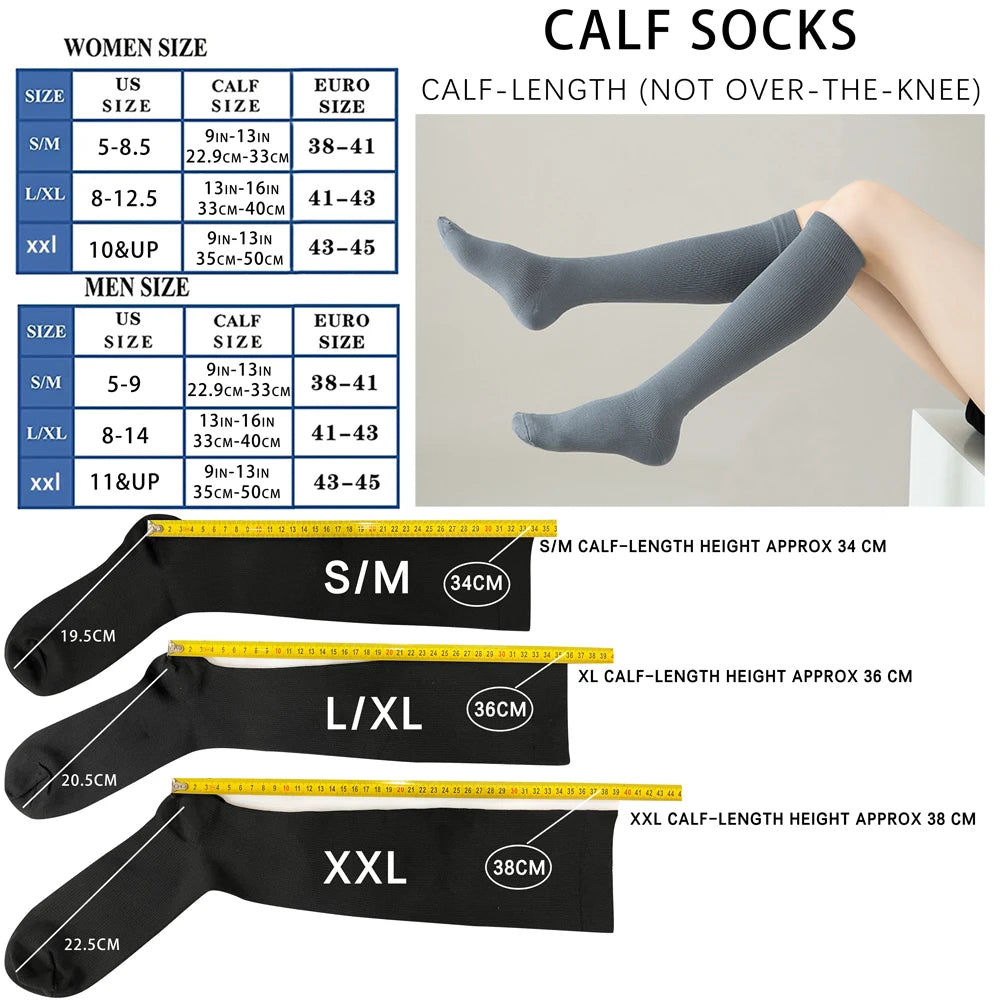 Calcetines de compresión unisex para deporte viaje y uso diario