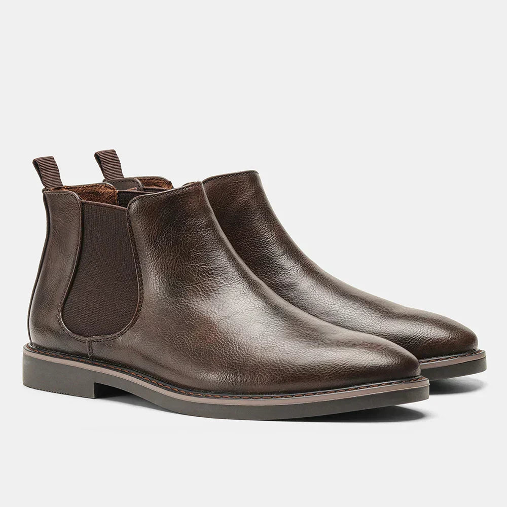 Botas Chelsea hombre elegantes sin cordones – botines cuero clásico versátil
