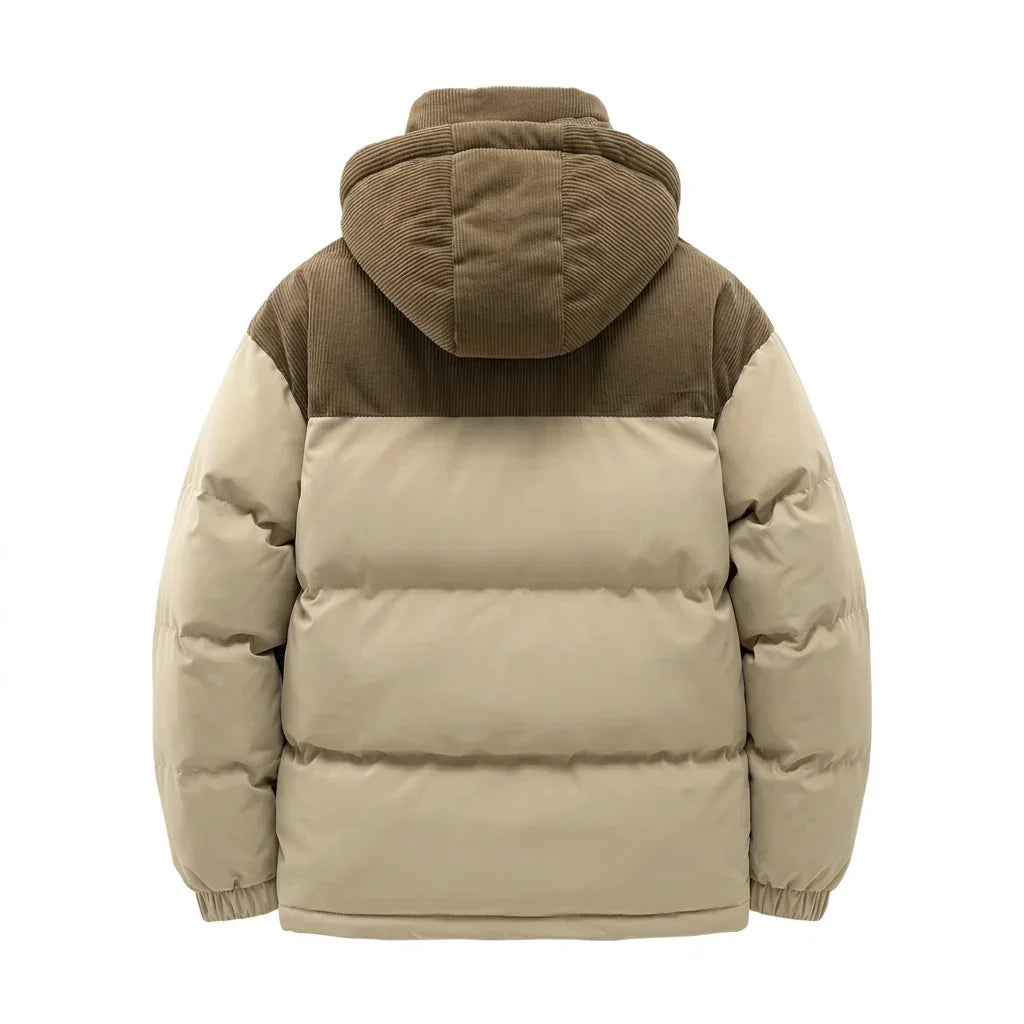 Chaqueta acolchada para hombre con capucha y cremallera
