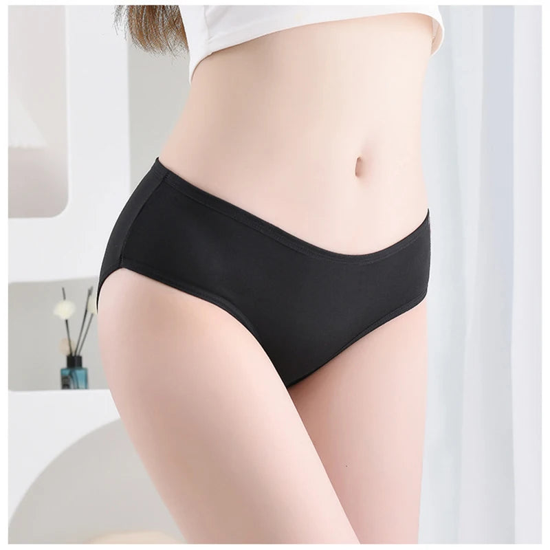 Pack 7 bragas mujer algodón elástico de talle medio