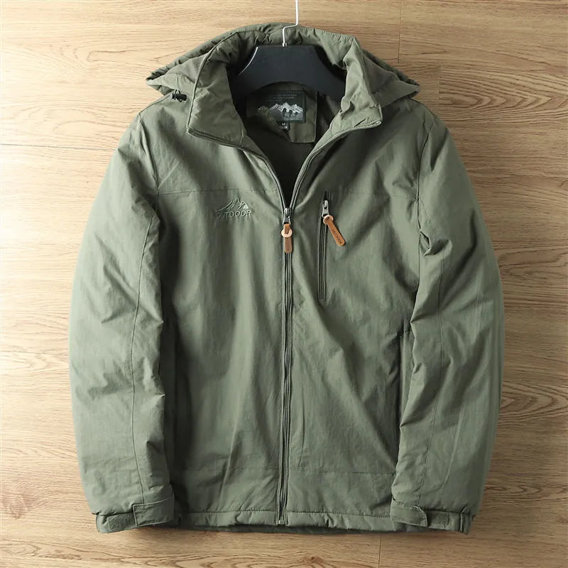 Chaqueta outdoor para hombre con capucha y cremallera