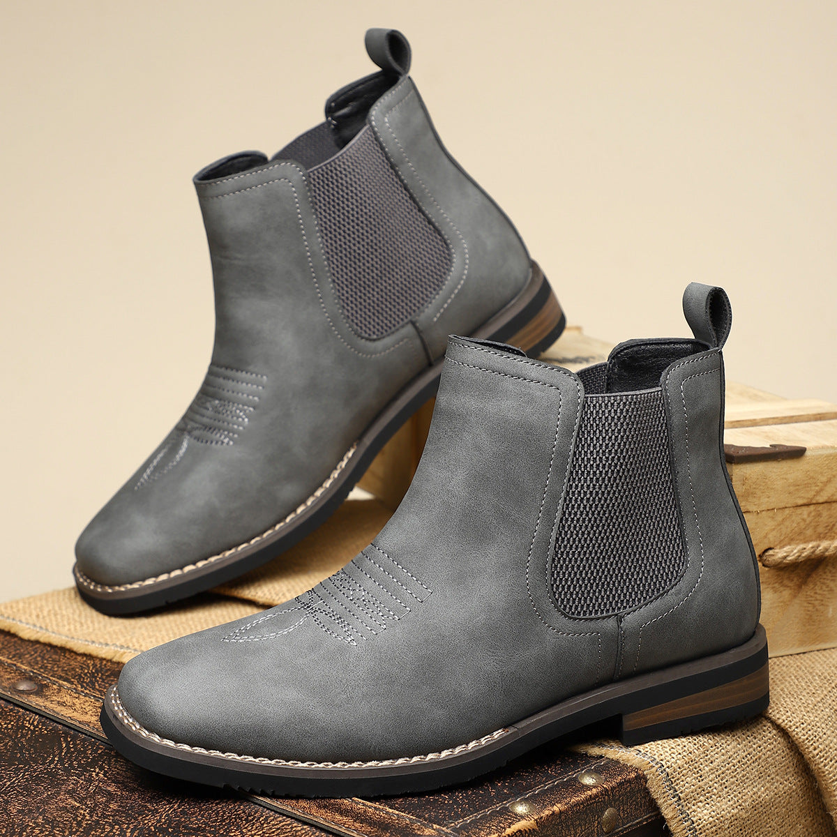 Botas hombre elegantes sin cordones con ajuste cómodo – botines versátiles urbanos