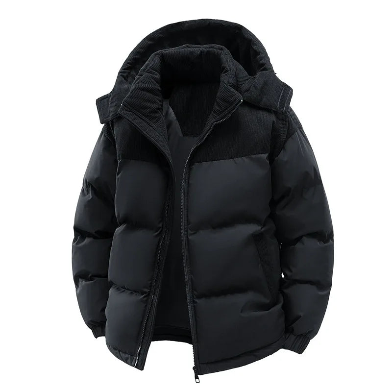 Chaqueta acolchada para hombre con capucha y cremallera