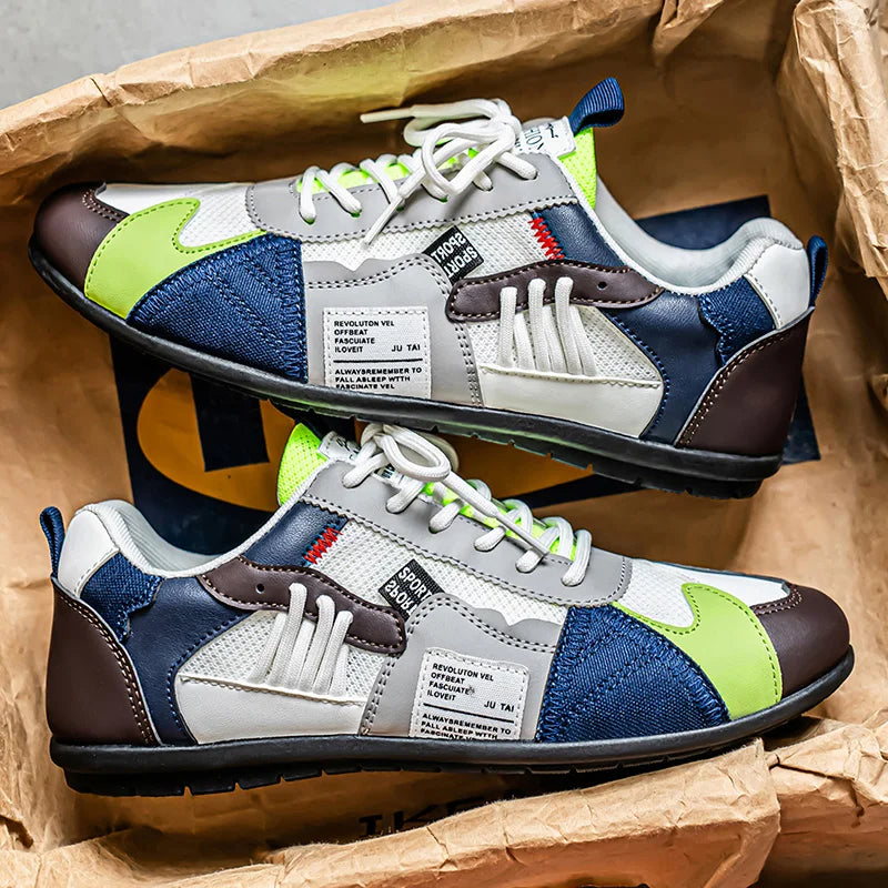 Zapatillas retro para hombre con cordones y paneles en contraste