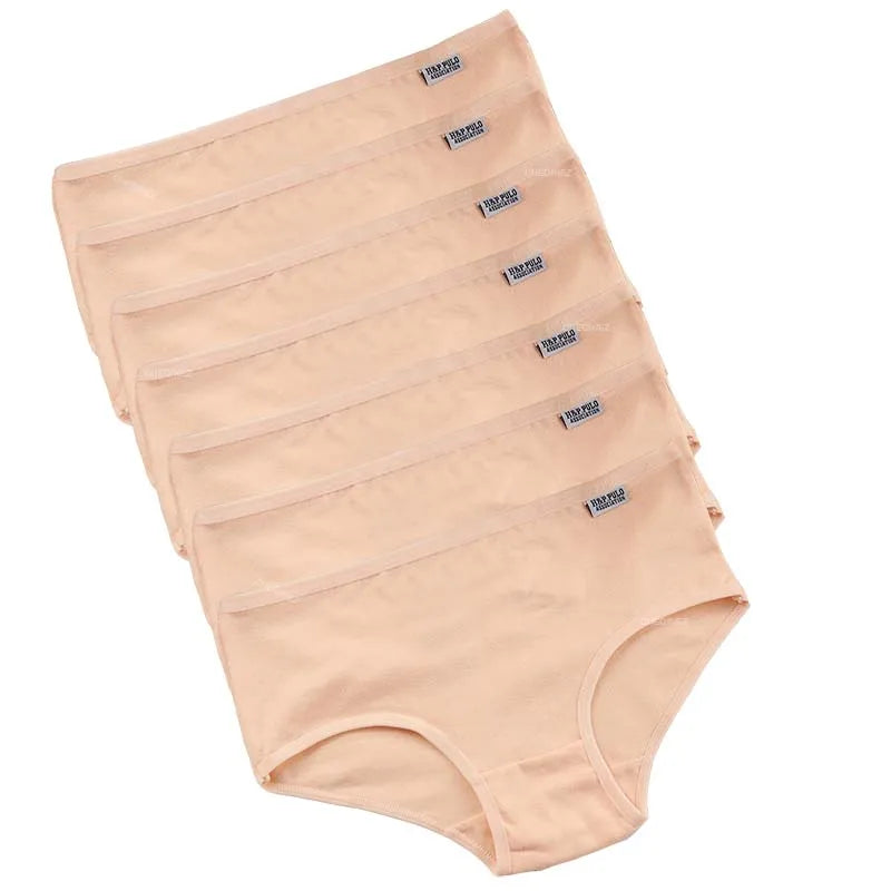 Pack 7 bragas mujer algodón elástico de talle medio