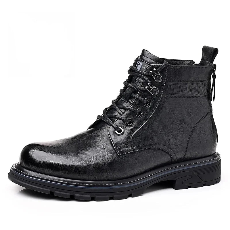 Botines hombre negocio con cordones acabado elegante – botas cómodas oficina