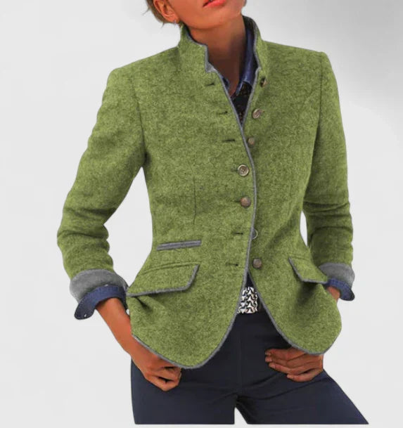 Blazer elegante mujer de lana con botones – chaqueta blazer mujer estilo clásico