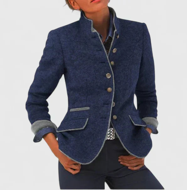 Blazer elegante mujer de lana con botones – chaqueta blazer mujer estilo clásico