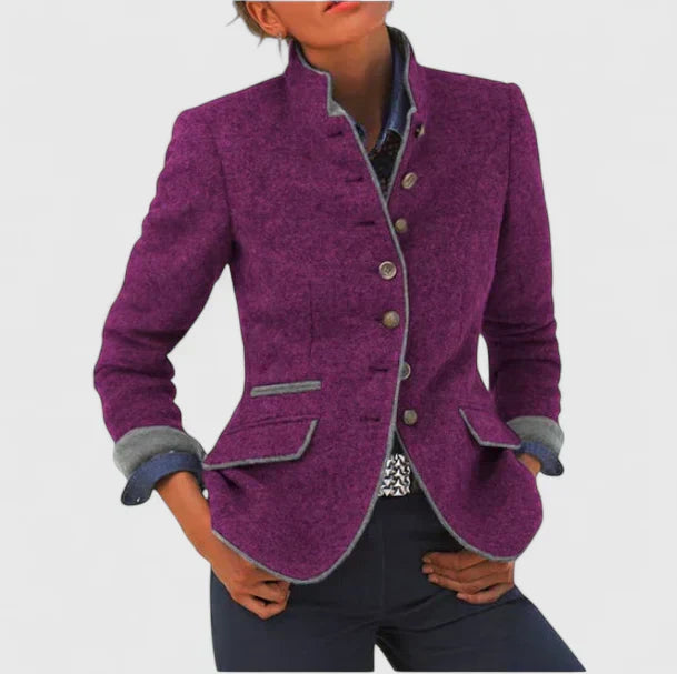 Blazer elegante mujer de lana con botones – chaqueta blazer mujer estilo clásico