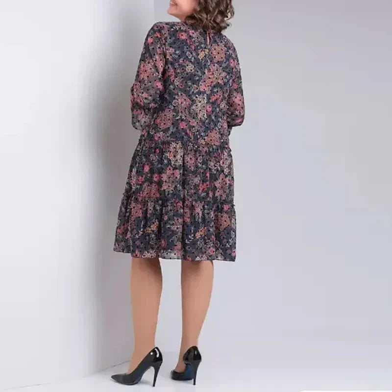 Vestido floral mujer talla grande – vestido elegante manga