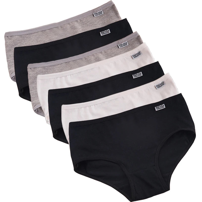 Pack 7 bragas mujer algodón elástico de talle medio