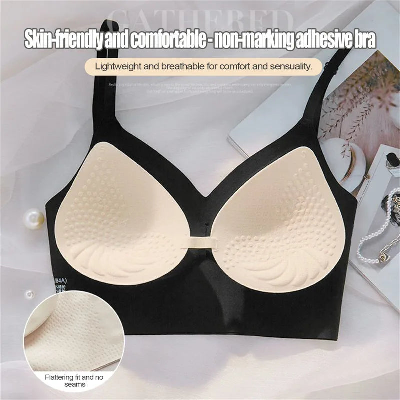 Sujetador push up mujer sin espalda con diseño invisible en U