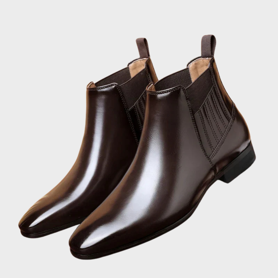 Botines hombre cuero sintético elegantes sin cordones – botas formales cómodas