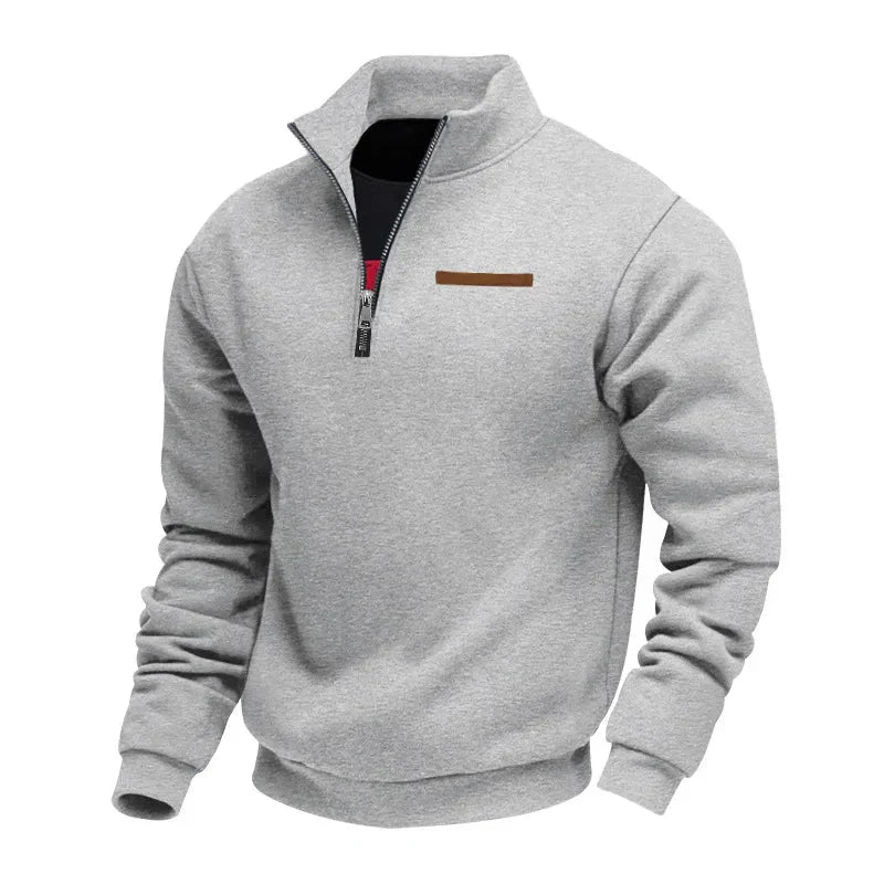 Sudadera hombre felpa cálida con cremallera – estilo casual cómodo diario
