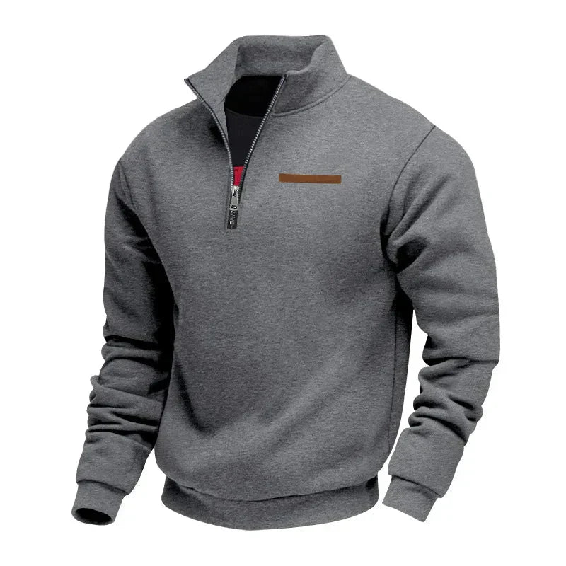 Sudadera hombre felpa cálida con cremallera – estilo casual cómodo diario