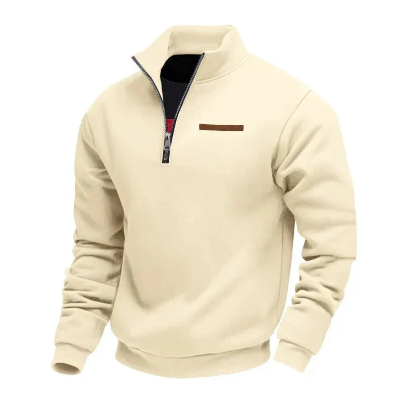 Suéter hombre felpa con cremallera – estilo casual cómodo cálido diario