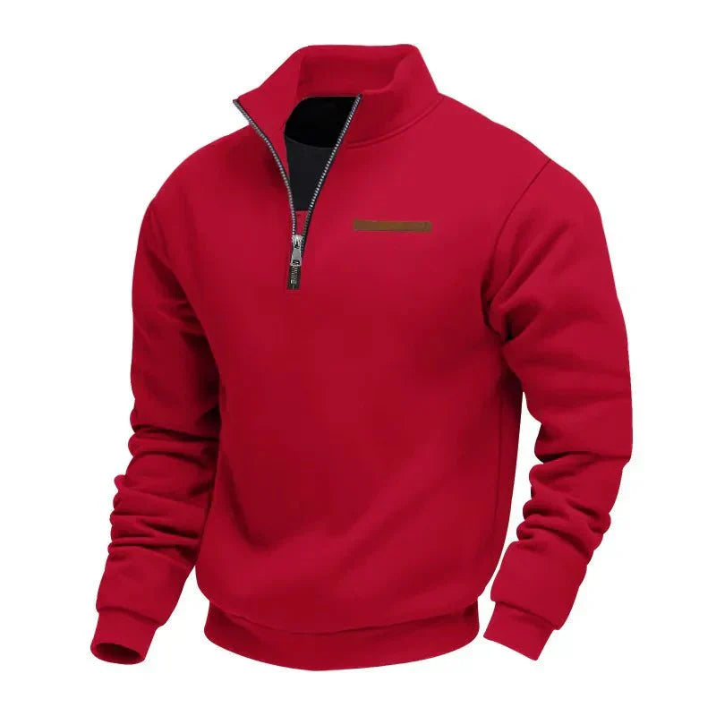 Sudadera hombre felpa cálida con cremallera – estilo casual cómodo diario