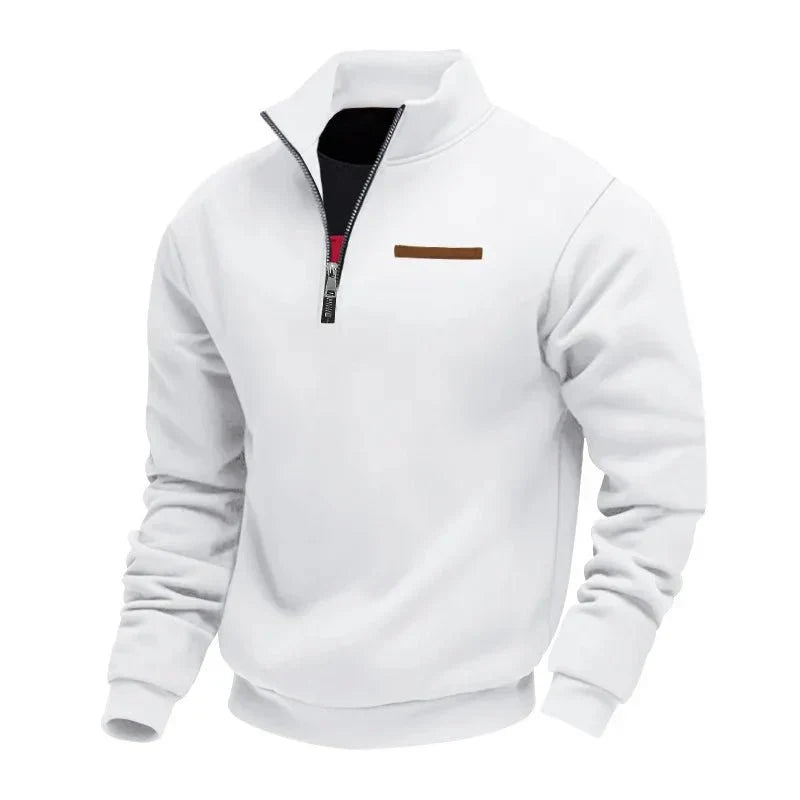 Sudadera hombre felpa cálida con cremallera – estilo casual cómodo diario