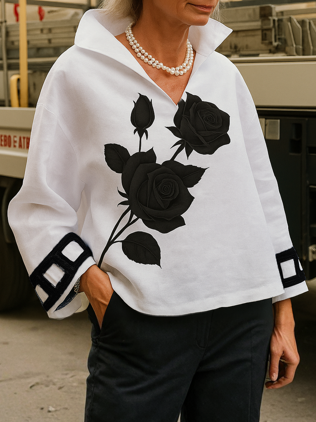 Camisa mujer algodón estampado floral – casual elegante suelta