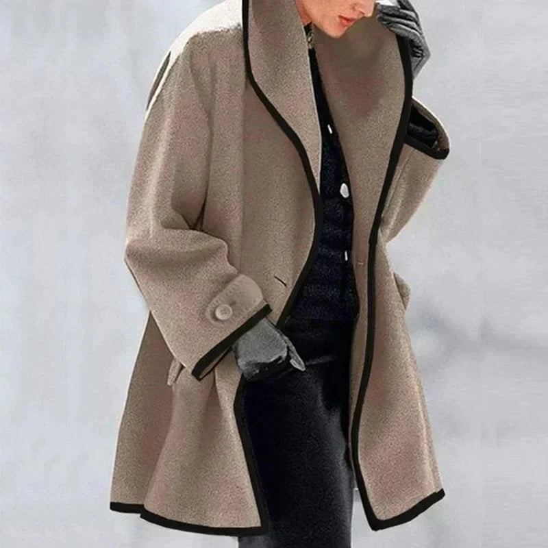 Abrigo trench mujer de invierno con doble botonadura – estilo elegante oversize
