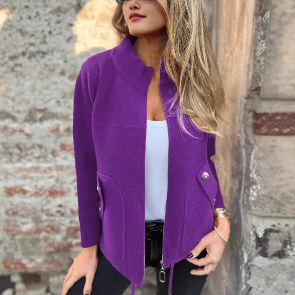Chaqueta mujer con cremallera y cuello alto