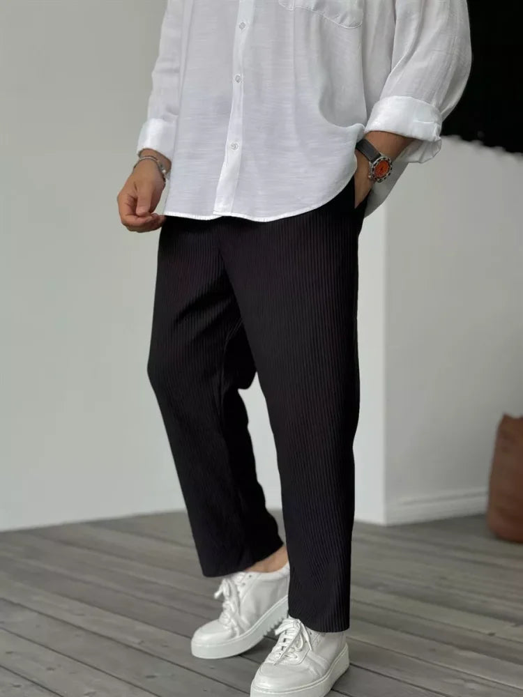 Pantalones hombre elegantes cómodos – estilo clásico versátil diario