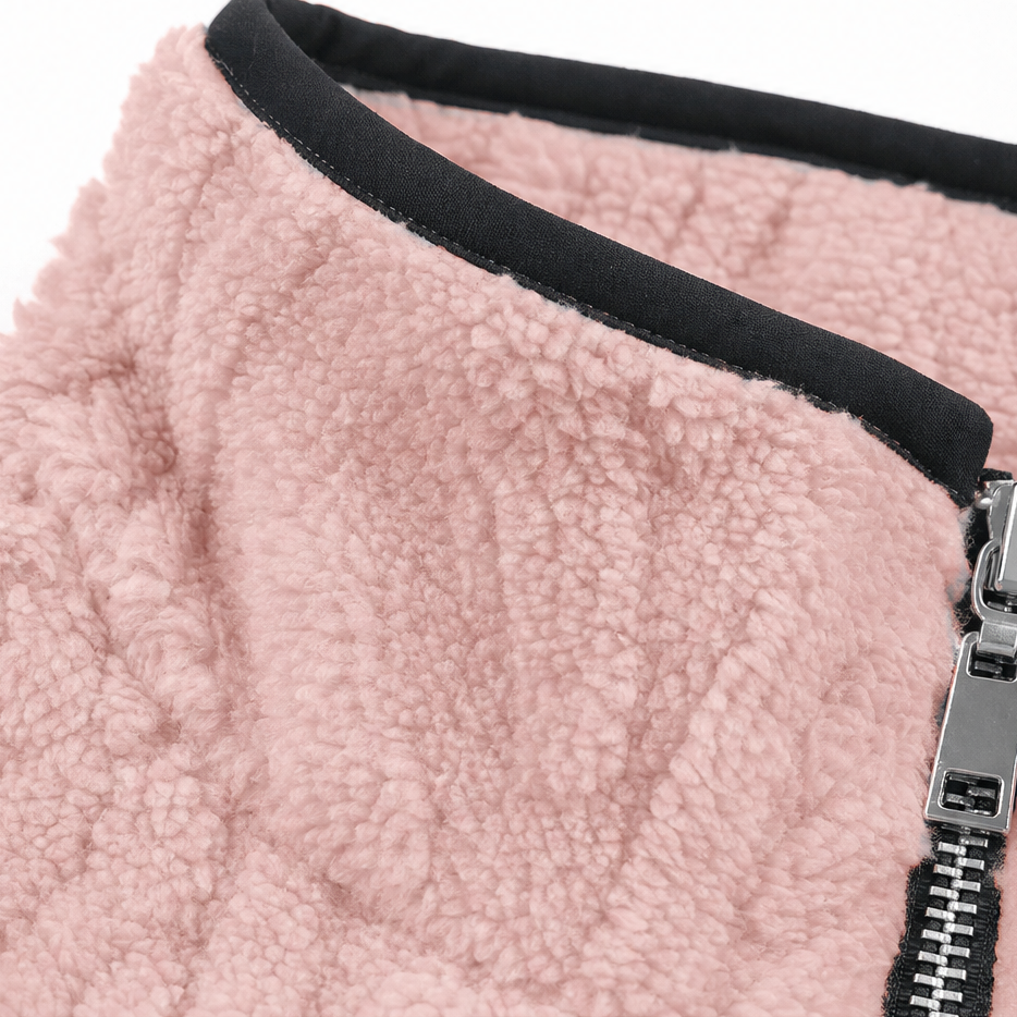 Sudadera polar con media cremallera y bolsillo para mujer