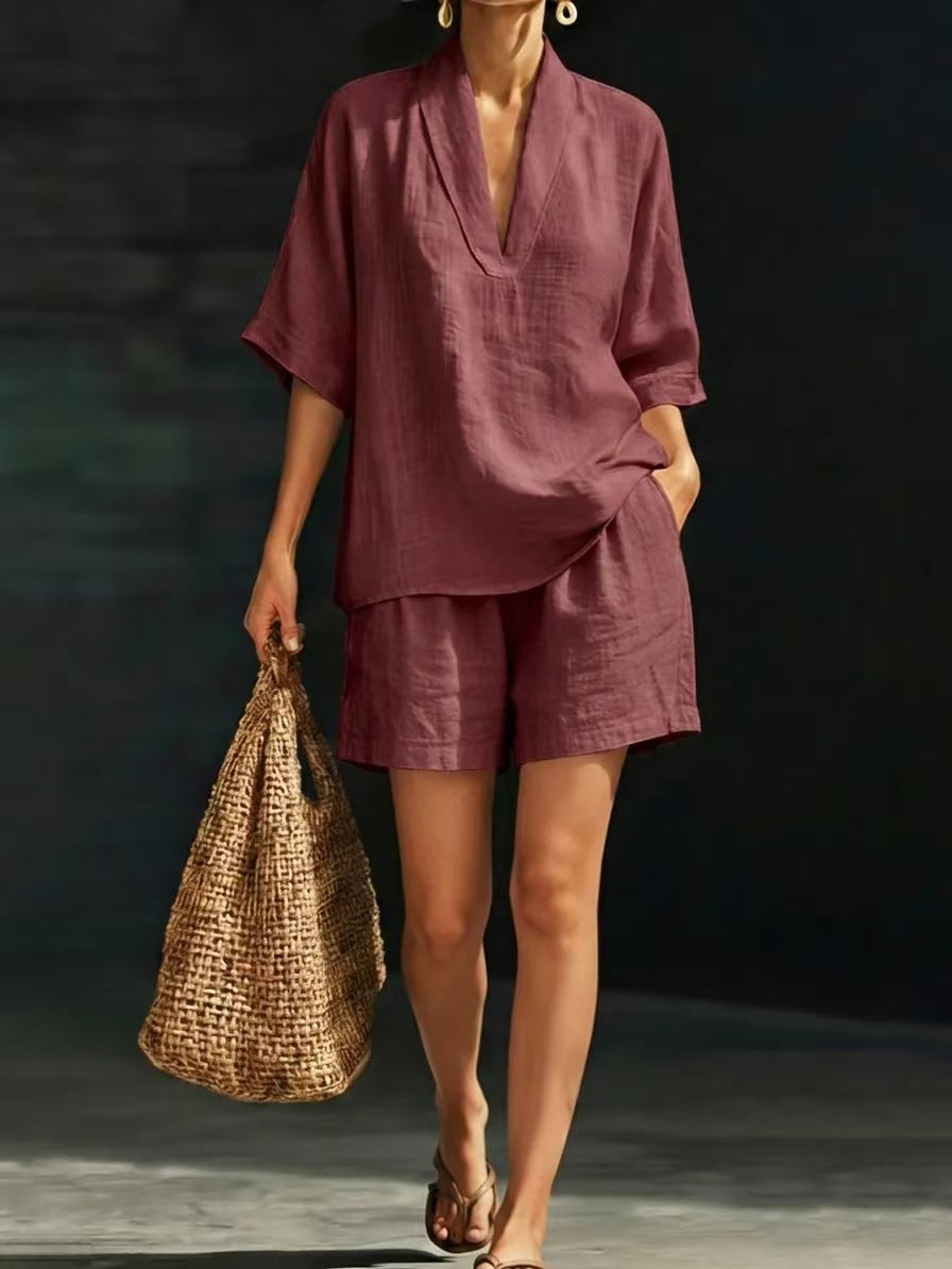 Conjunto Mujer Algodón Dos Piezas – Estilo Fresco y Cómodo