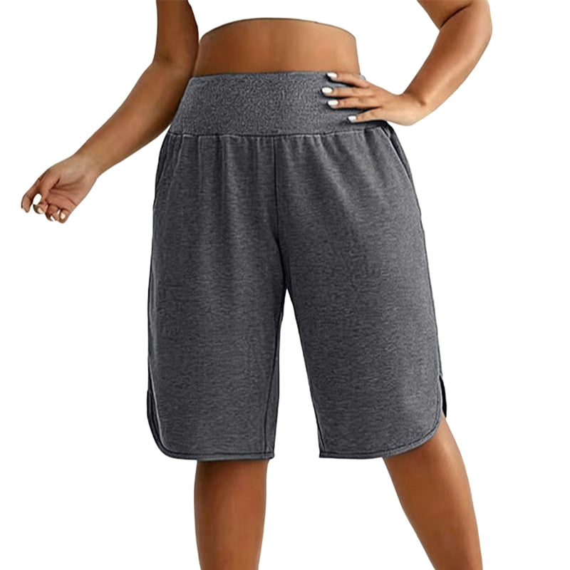Pantalones cortos mujer de talle alto con largo a la rodilla