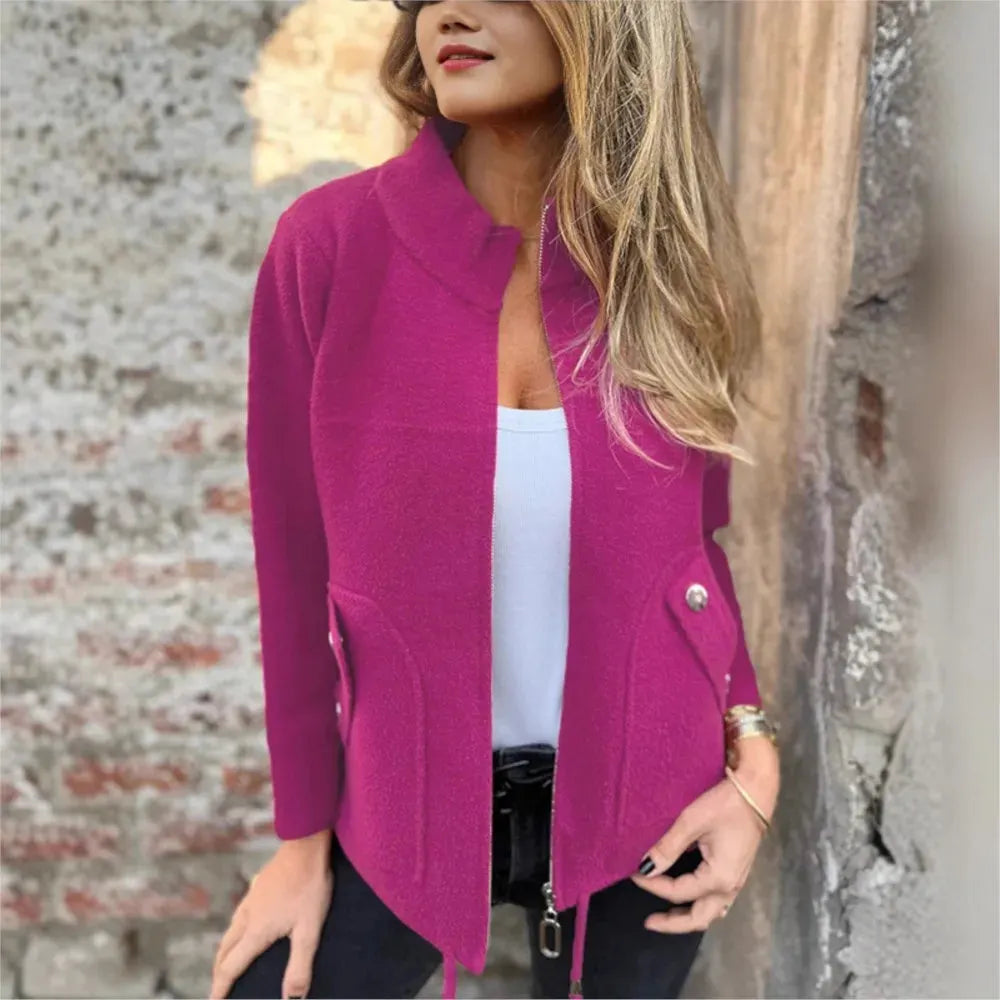 Chaqueta mujer con cremallera y cuello alto