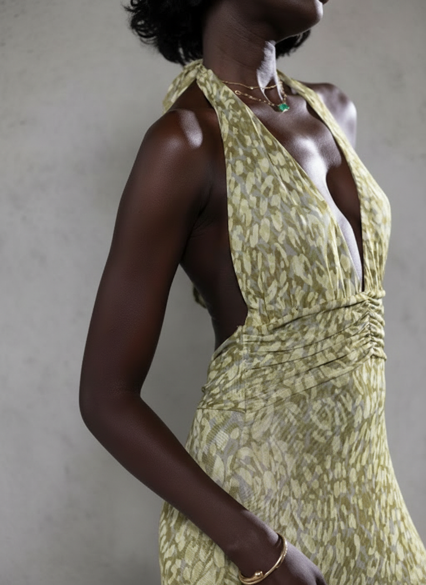 Vestido Maxi Mujer Con Espalda Abierta – Estilo Elegante y Fluido